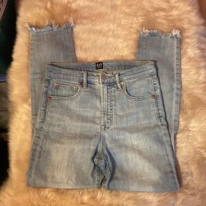 GAP true skinny raw hem distressed jeans sz 28